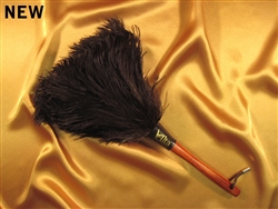 14" Leather Loop Black Ostrich Feather Duster - (ALTALL14B)