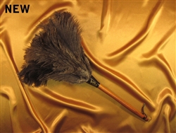 20" Leather Loop Gray Ostrich Feather Duster - (ALTALL20G)