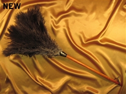 28" Leather Loop Gray Ostrich Feather Duster - (ALTALL28G)