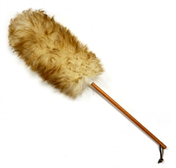 Wool Duster - Wooden Dowel Handle with Leather Strap by Alta - (ALTAWD25)