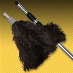 Three-Section Aluminum Extension Pole with Feather Duster Head - Black (X99B)